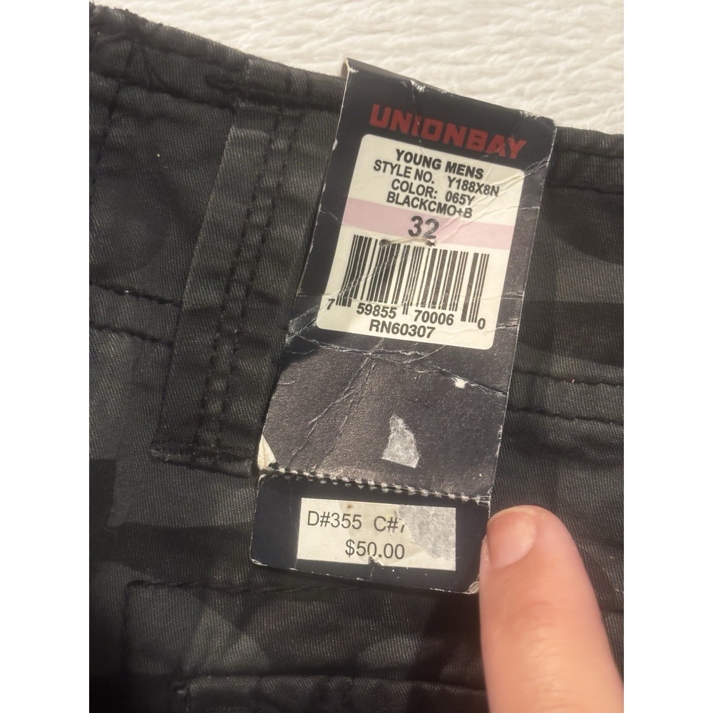 NEW Union Bay Cargo Shorts Y2K Men's 32 Camo Gray Black Tactical Utility - Picture 11 of 15